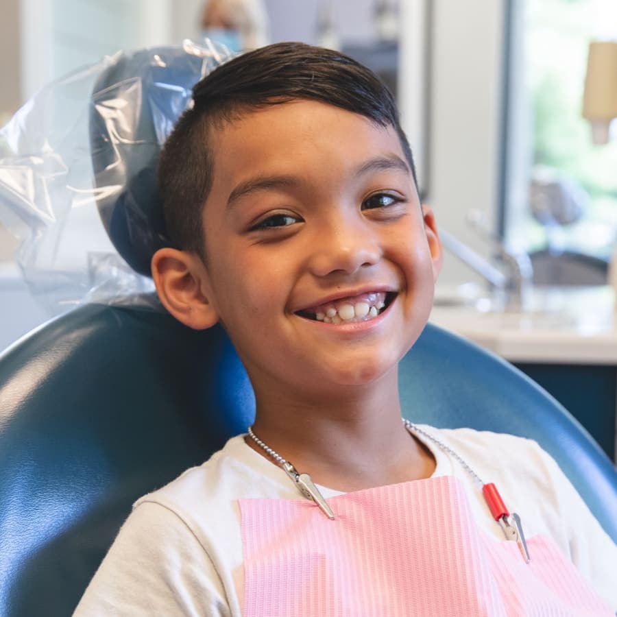 image of child with braces